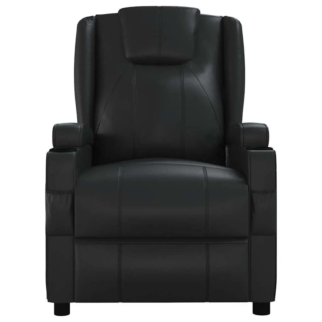 Electric Massage Chair Black Reclining 6 Points Vibration