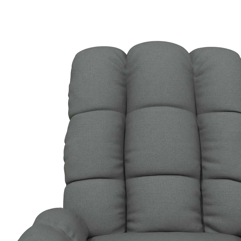 Electric Massage Chair Grey Fabric Reclining 6 Points Vibration