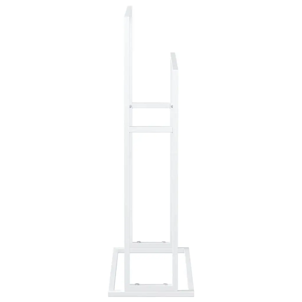 Freestanding Towel Rack White 2-Tier Bathroom Storage Organiser Stand Holder