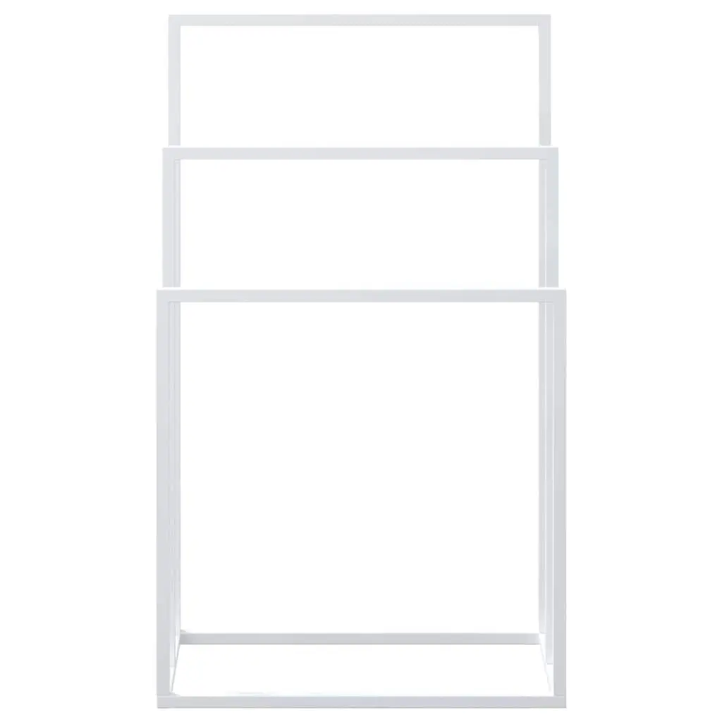 Freestanding Towel Rack 3 Tier White Iron Bathroom Storage Holder
