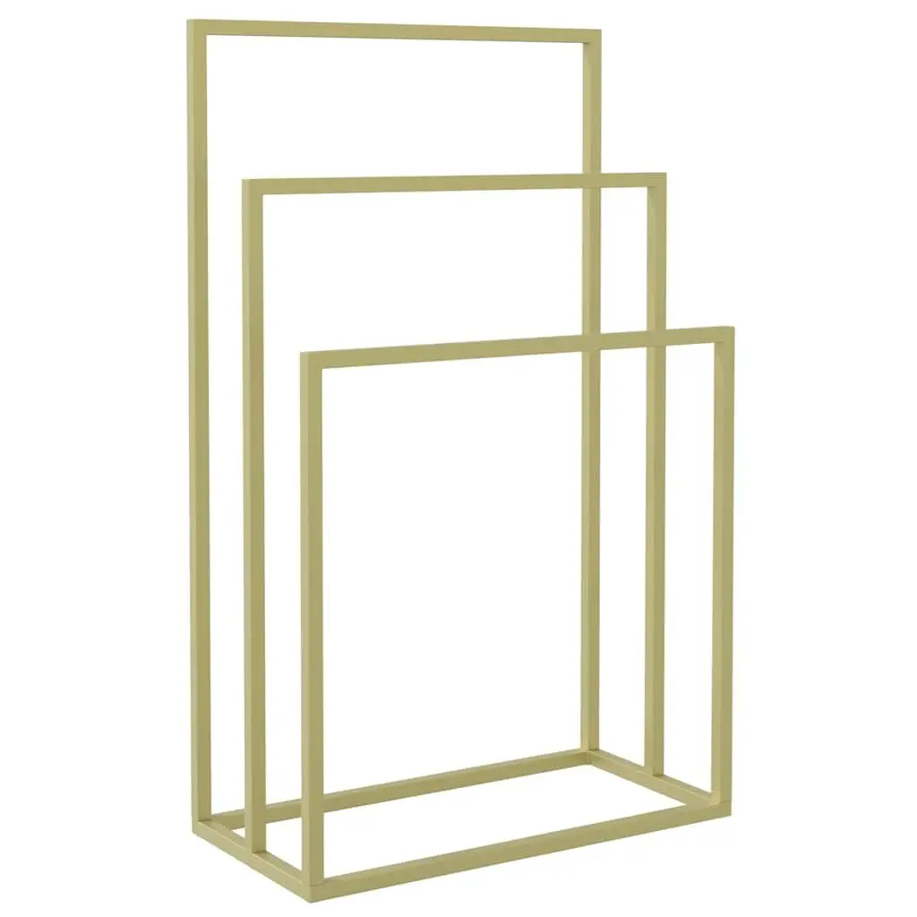 Freestanding Towel Rack 3 Tier Iron Gold Bathroom Storage Holder Stand Organiser