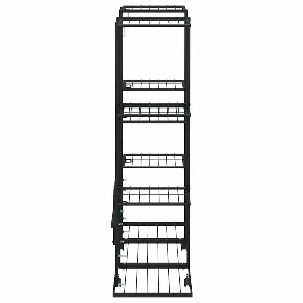 Plant Stand with Wheels Iron Black 94.5L x 24.5W x 91.5H cm