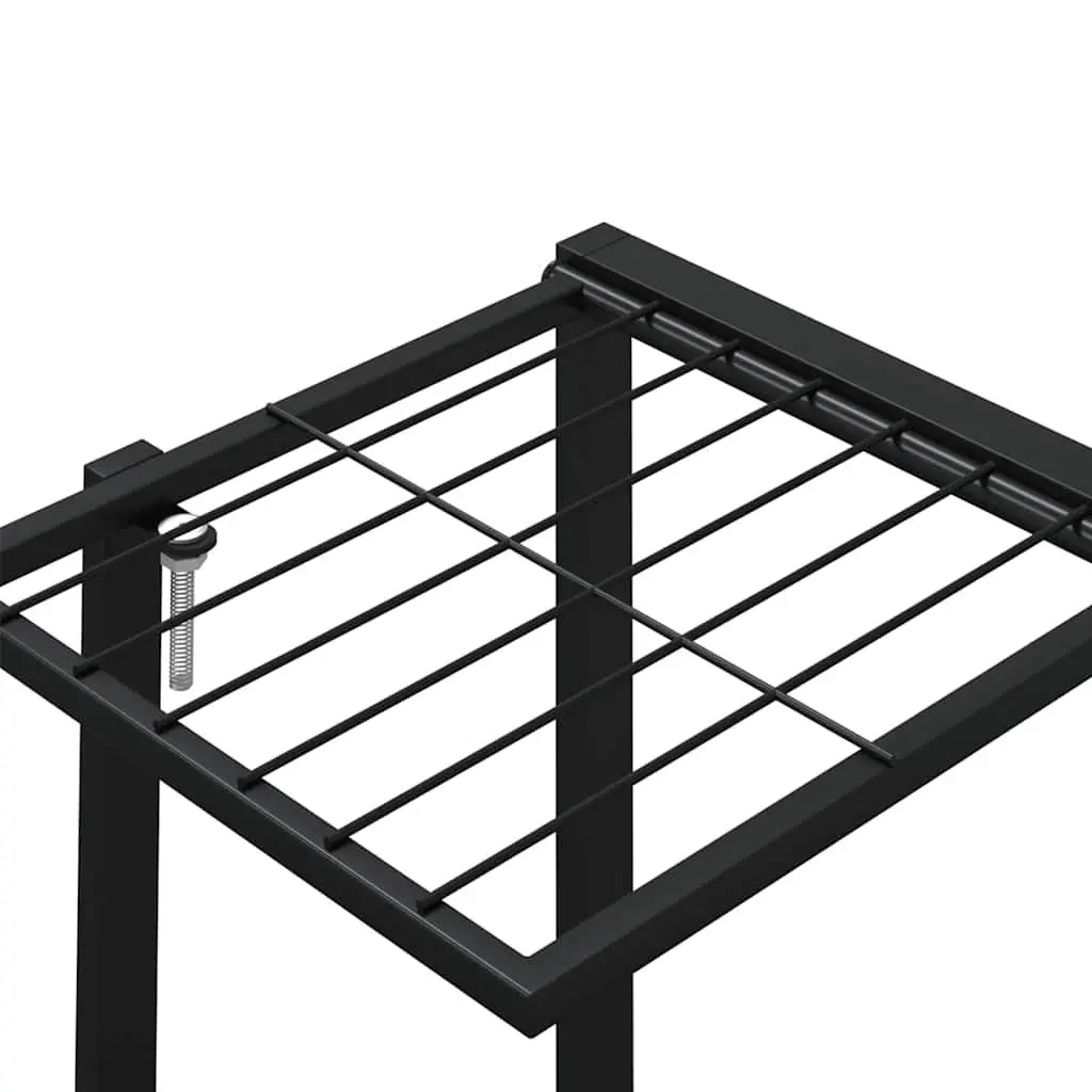 Plant Stand with Wheels Iron Black 94.5L x 24.5W x 91.5H cm