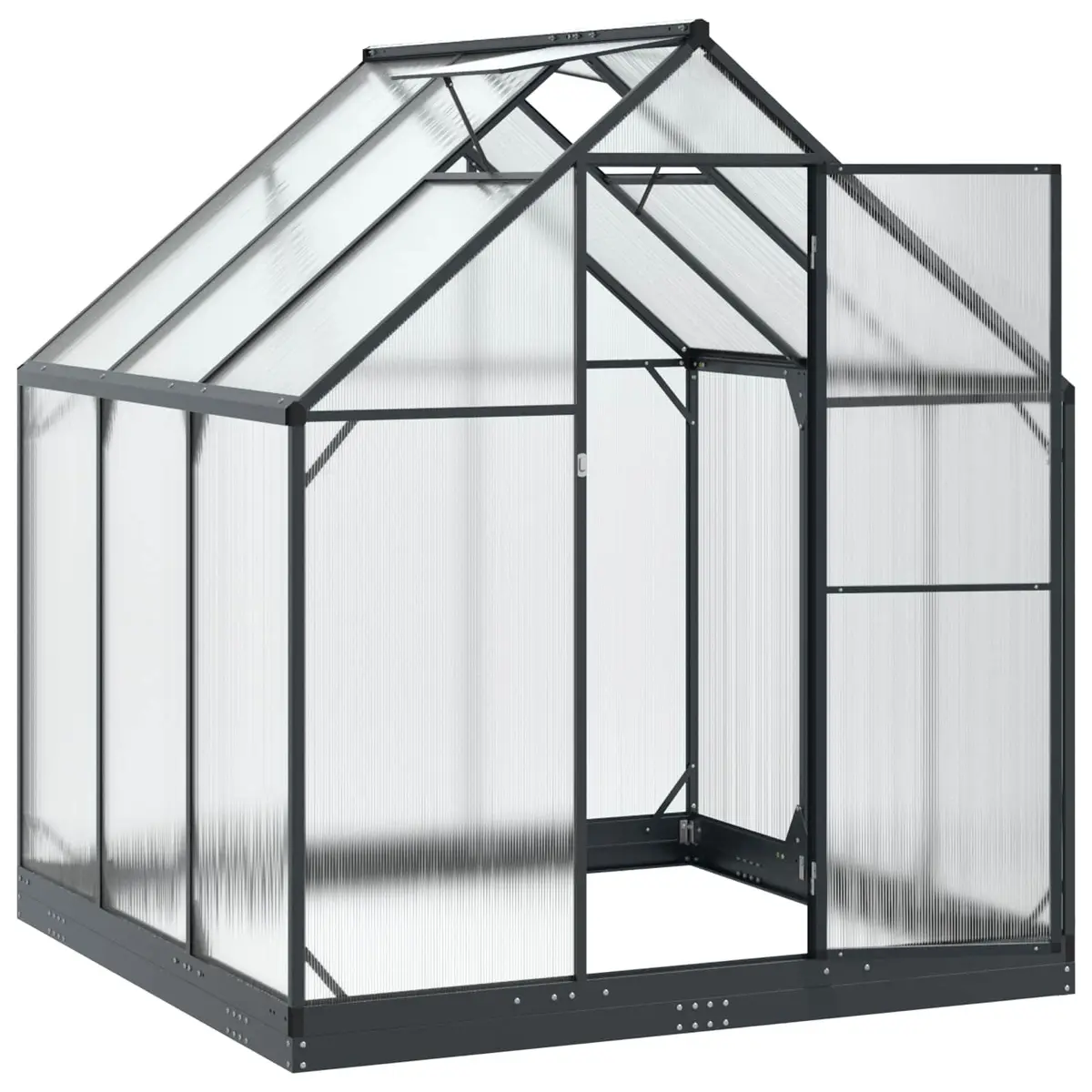 Garden Greenhouse Tunnel Door Anthracite Adjustable Height 183.5cm Structure