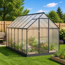 Garden Greenhouse Tunnel Anthracite Adjustable Height Portable