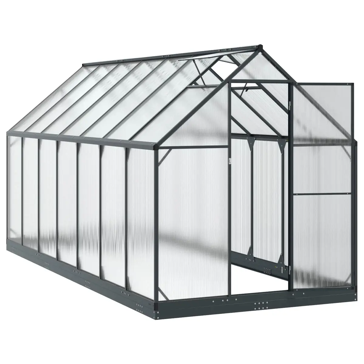 Garden Greenhouse Tunnel Adjustable Height Anthracite Weather-Resistant 183.5 x 423.5 x 207 cm