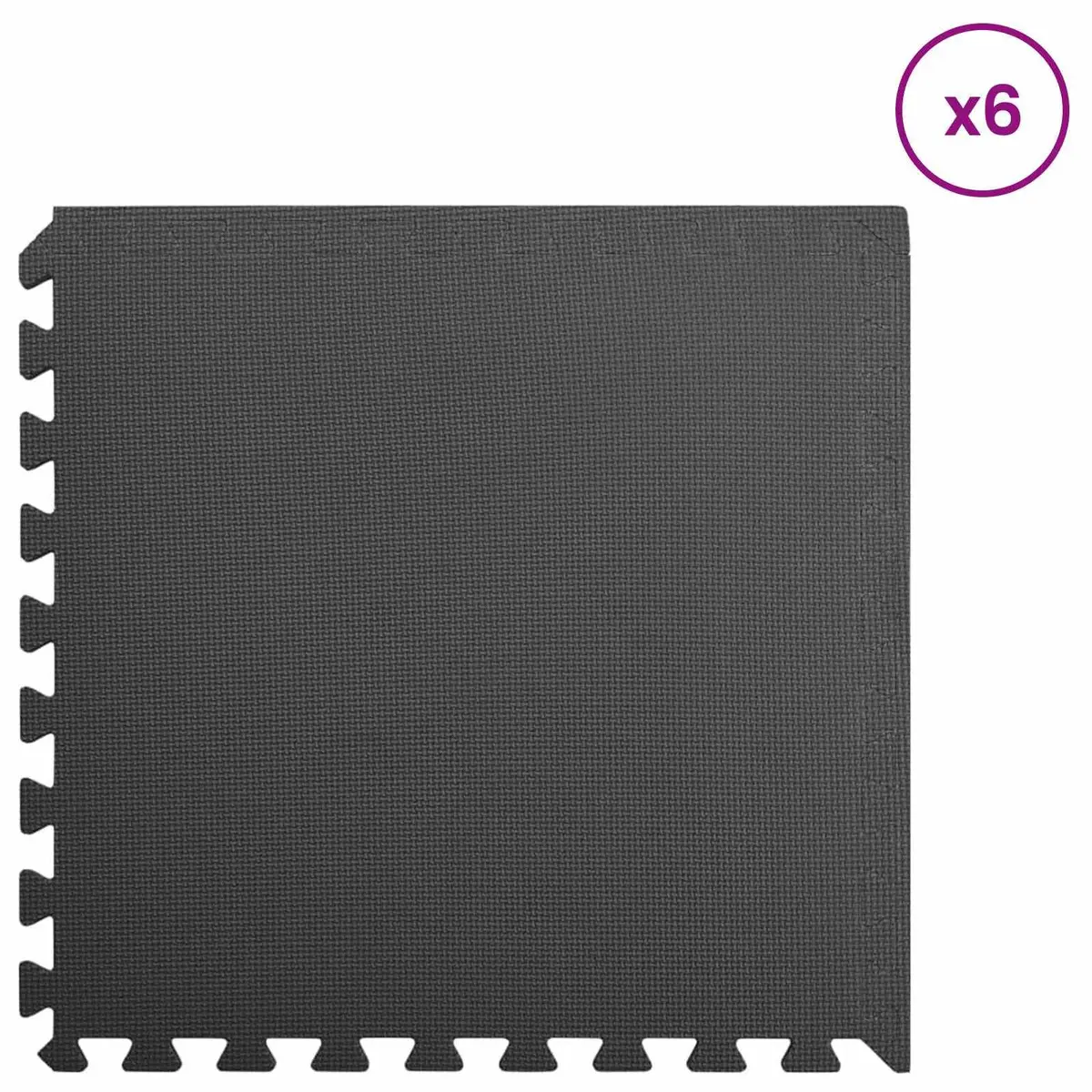 Pool Ground Mat Modular Interlocking Tiles Black EVA Foam 6 Piece