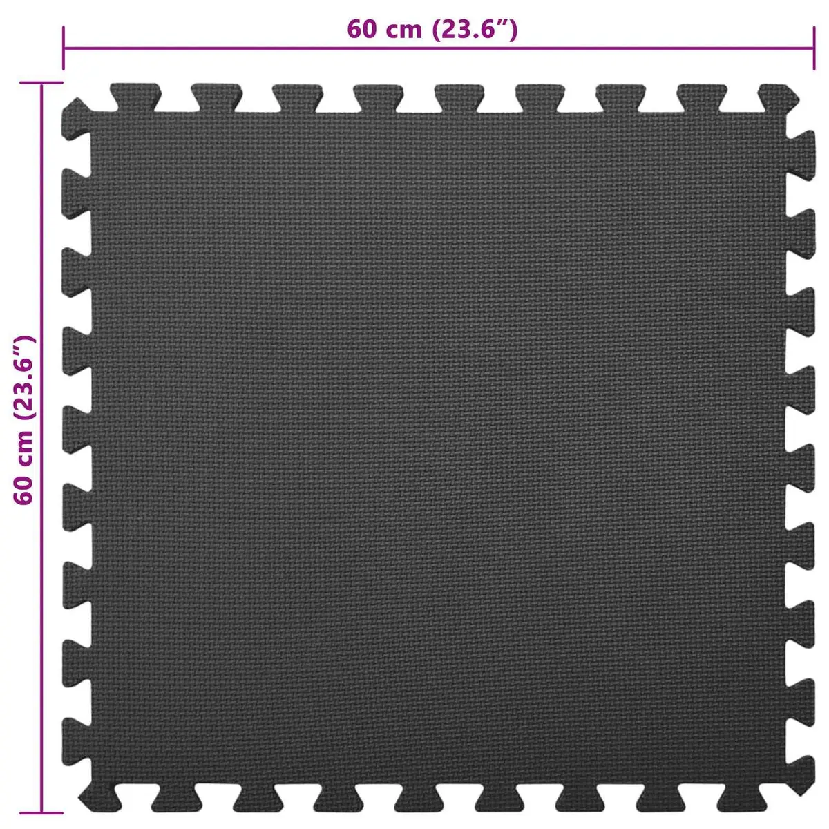 Pool Ground Mat Modular Interlocking Tiles Black EVA Foam 6 Piece