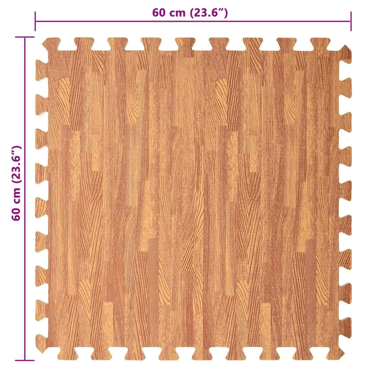 Pool Ground Mat EVA Foam Brown Modular Non-Slip 6 Pieces