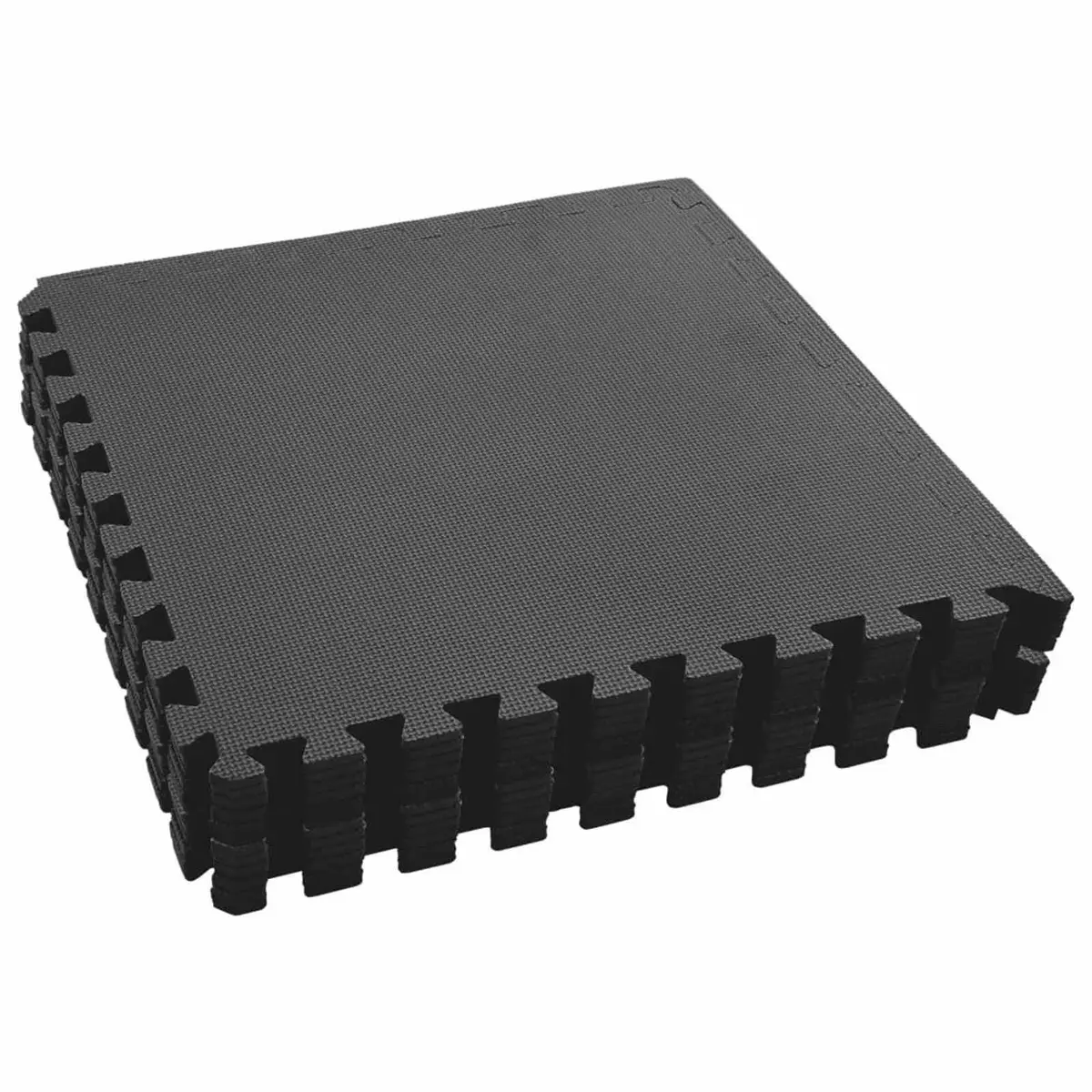 EVA Foam Modular Interlocking Tiles Black Pool Ground Mat 12 Pieces