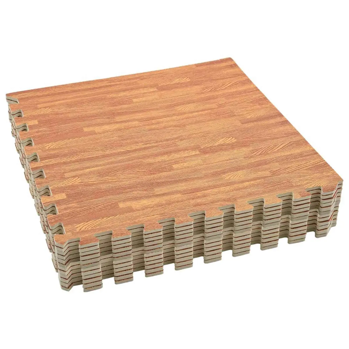 Pool Ground Mat Modular Interlocking Brown EVA Foam 12 Pieces