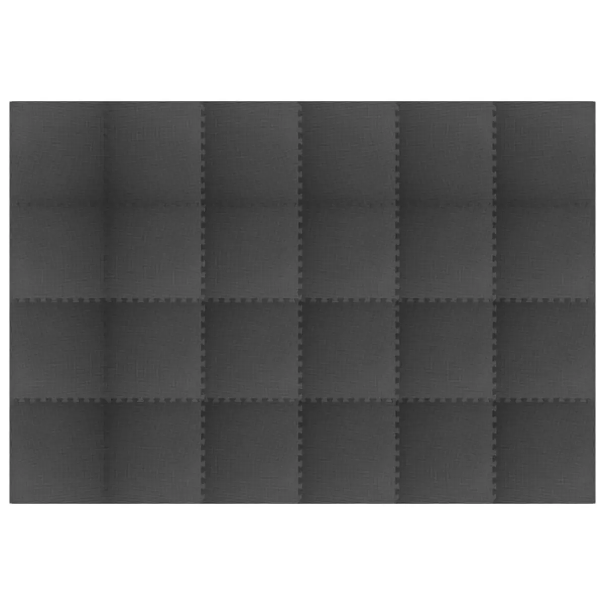 Pool Ground Mat Modular Tiles Black EVA Foam Interlocking 24 Piece