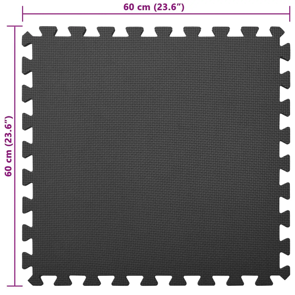 Pool Ground Mat Modular Tiles Black EVA Foam Interlocking 24 Piece