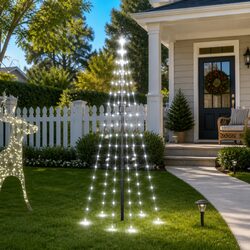 Christmas Tree Flagpole Light 180cm Cold White 108 LEDs 8 Effects Outdoor