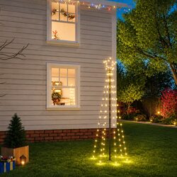 Christmas Tree with Spike 180cm Warm White 108 LEDs 8 Lighting Effects Indoor