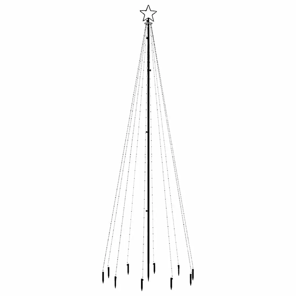 Christmas Tree with Spike Warm White 310 LEDs 300cm Height Holiday Home Decor
