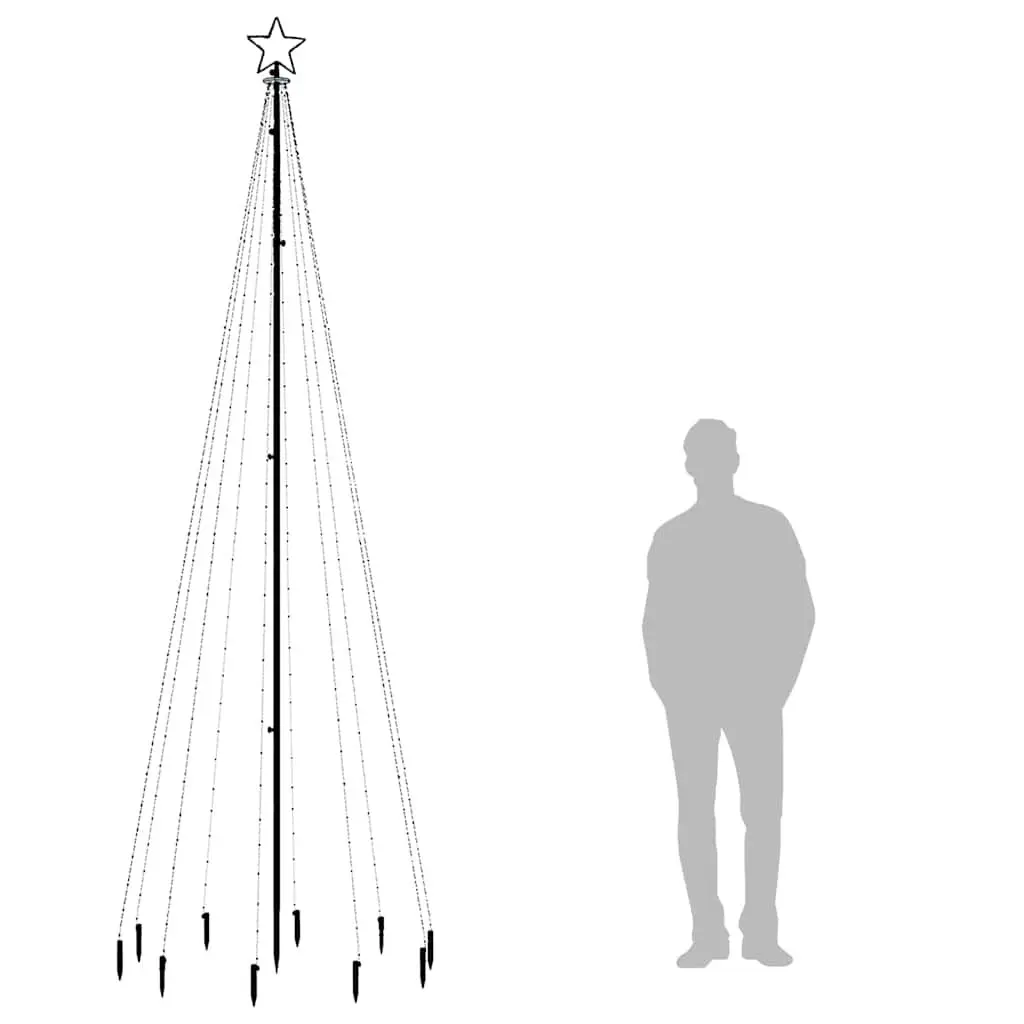 Christmas Tree with Spike Warm White 310 LEDs 300cm Height Holiday Home Decor
