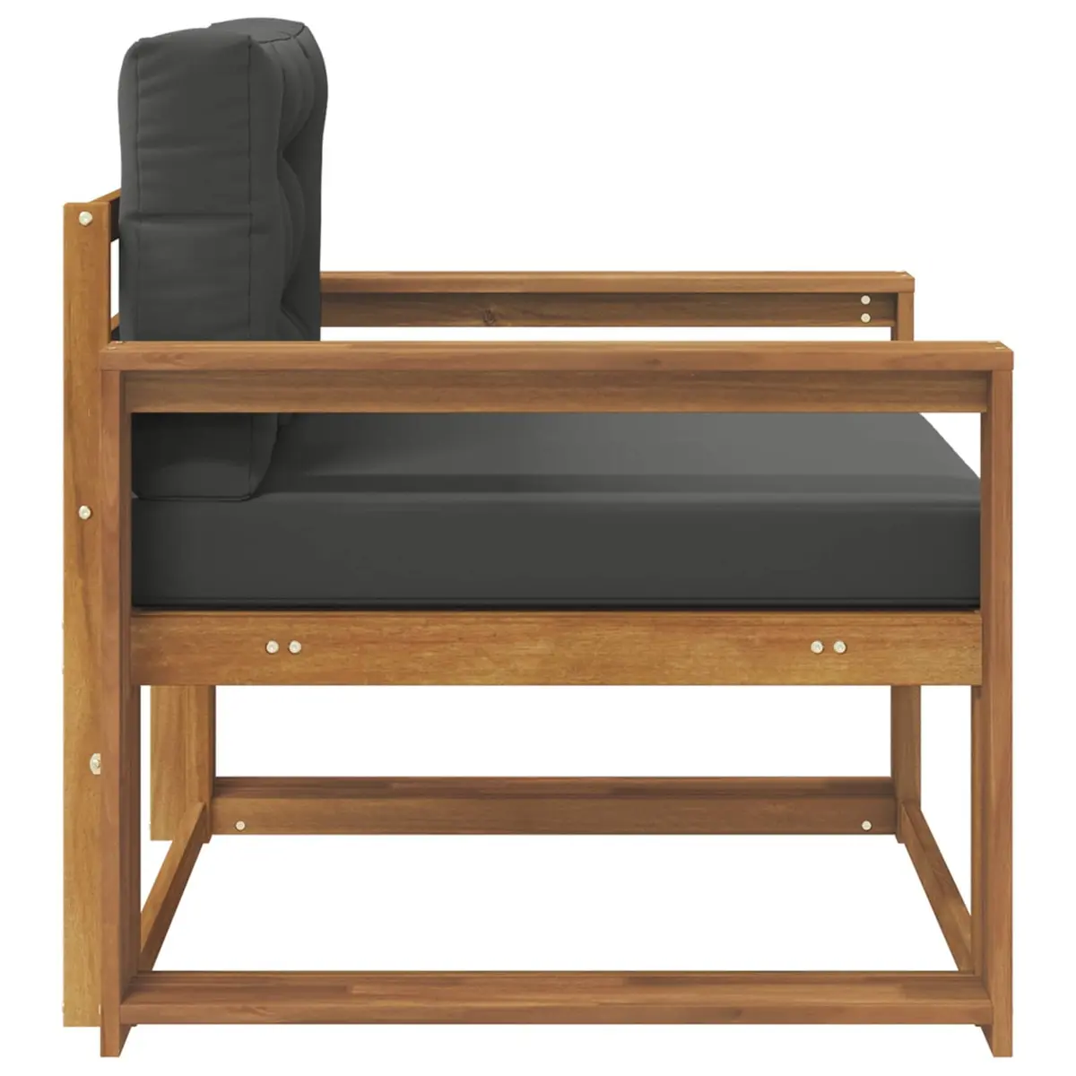 Outdoor Middle Sofa Section Solid Wood Garden Patio Lounge Furniture Natural Brown