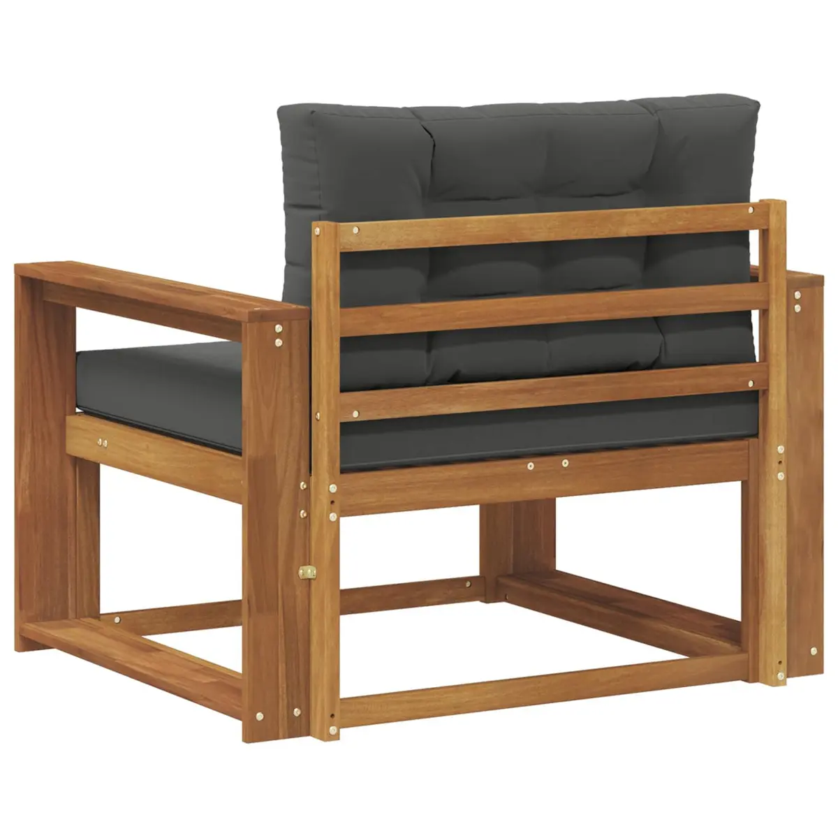 Outdoor Middle Sofa Section Solid Wood Garden Patio Lounge Furniture Natural Brown