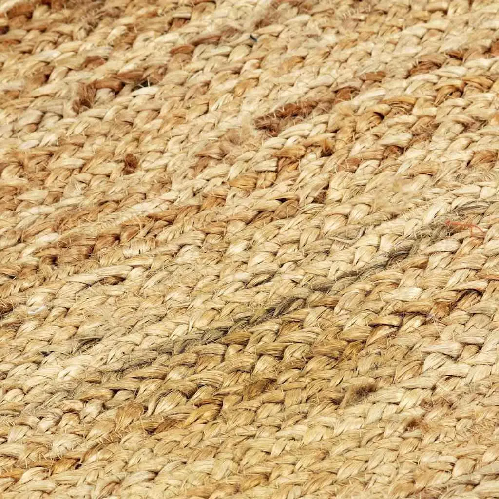 Jute Area Rug Handmade Braided 200x300 cm Brown Natural Floor Mat Home Decor