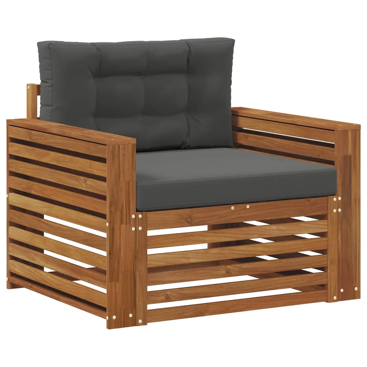 Outdoor Sectional Sofa Unit Garden Furniture Brown Solid Wood Lounger Set