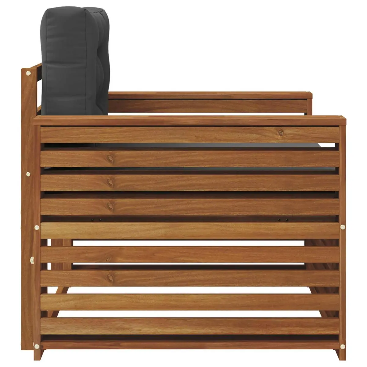 Outdoor Sectional Sofa Unit Garden Furniture Brown Solid Wood Lounger Set