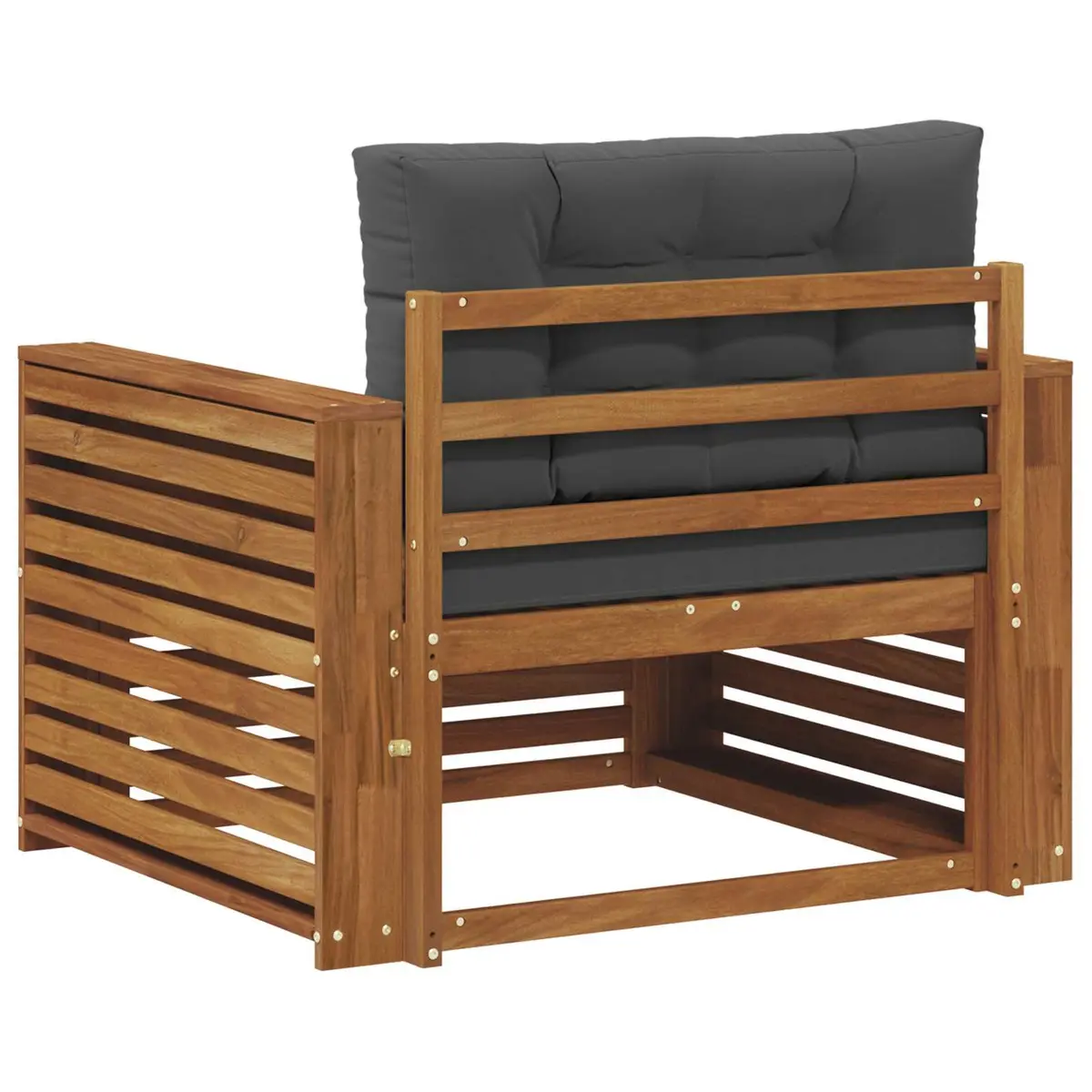 Outdoor Sectional Sofa Unit Garden Furniture Brown Solid Wood Lounger Set