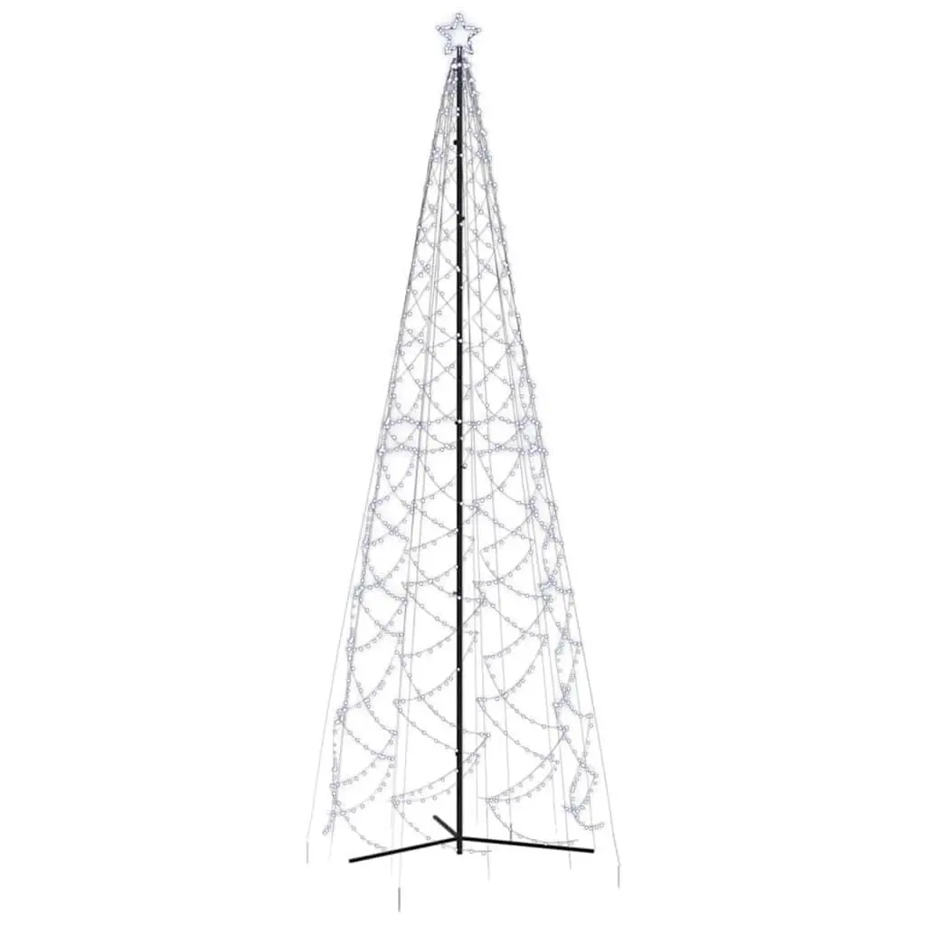 Christmas Cone Tree Zigzag 500cm Tall 160cm Wide 1400 Cold White LEDs 8 Lighting Effects