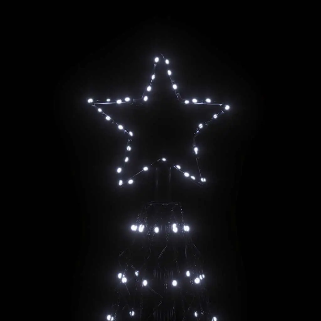 Christmas Cone Tree Zigzag 500cm Tall 160cm Wide 1400 Cold White LEDs 8 Lighting Effects