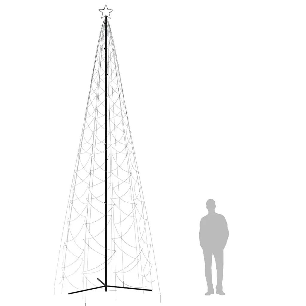 Christmas Cone Tree Zigzag 500cm Tall 160cm Wide 1400 Cold White LEDs 8 Lighting Effects
