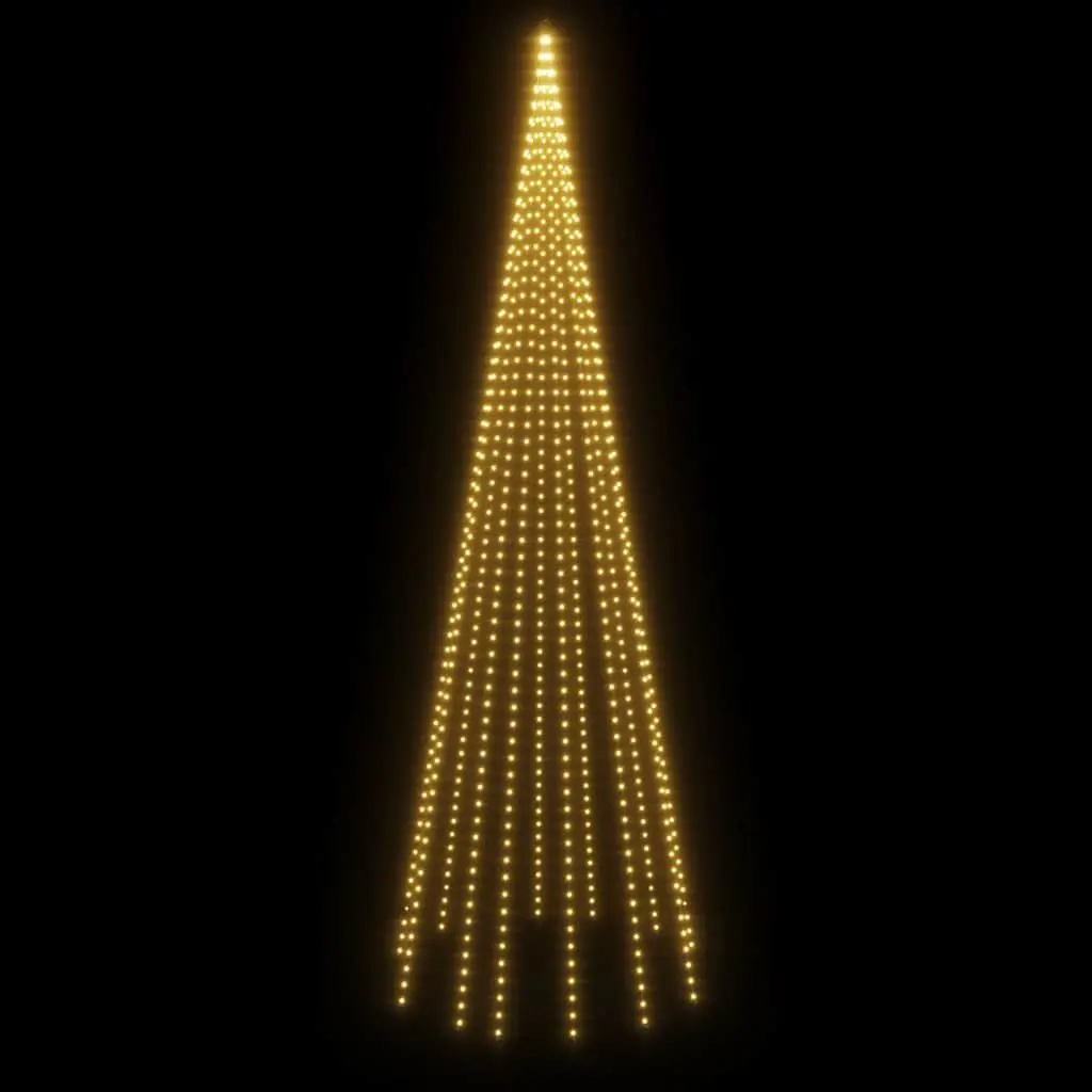 Christmas Tree Flagpole Light 500cm 732 Warm White LEDs 8 Effects Outdoor