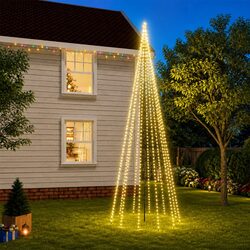 Christmas Tree with Spike 500cm 732 Warm White LEDs 8 Light Effects Holiday