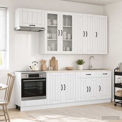Friendly 8 Piece Kitchen Storage Unit in High Gloss White