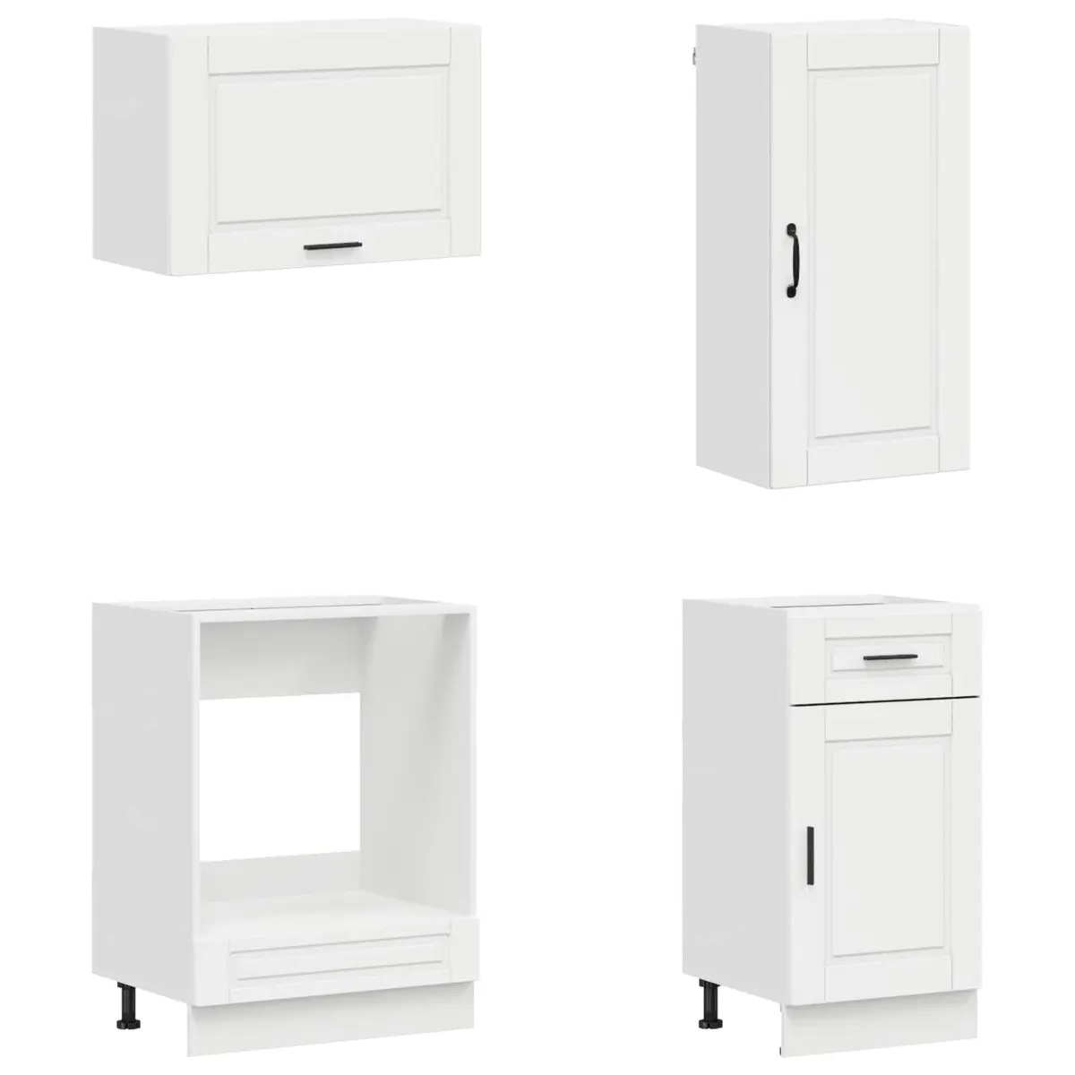 Kitchen Cabinet 8 Piece High Gloss White Engineered Wood Storage Unit Set