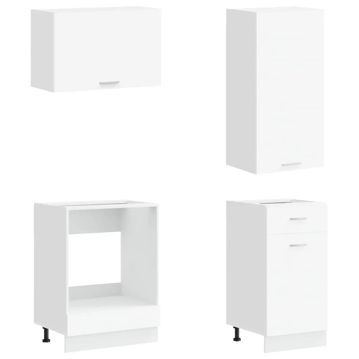 8 Piece Kitchen Cabinet in White