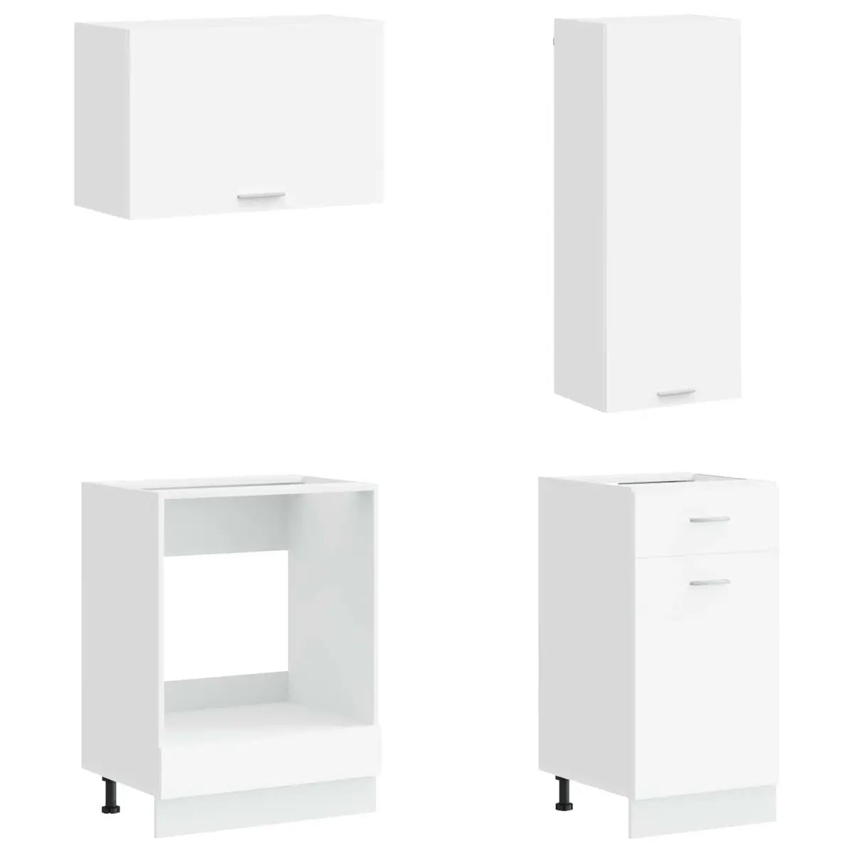 8-Piece White Kitchen Storage Unit