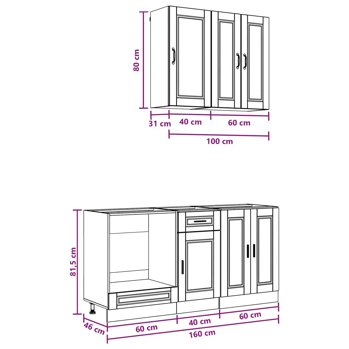 Kitchen Cabinet Unit 5 Piece High Gloss White Engineered Wood Storage Solution