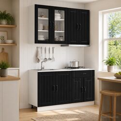 Your New 4 Piece Kitchen Unit with Black Cabinets