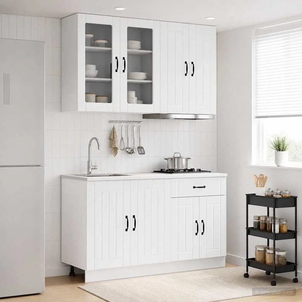 4 Piece High Gloss White Kitchen Unit