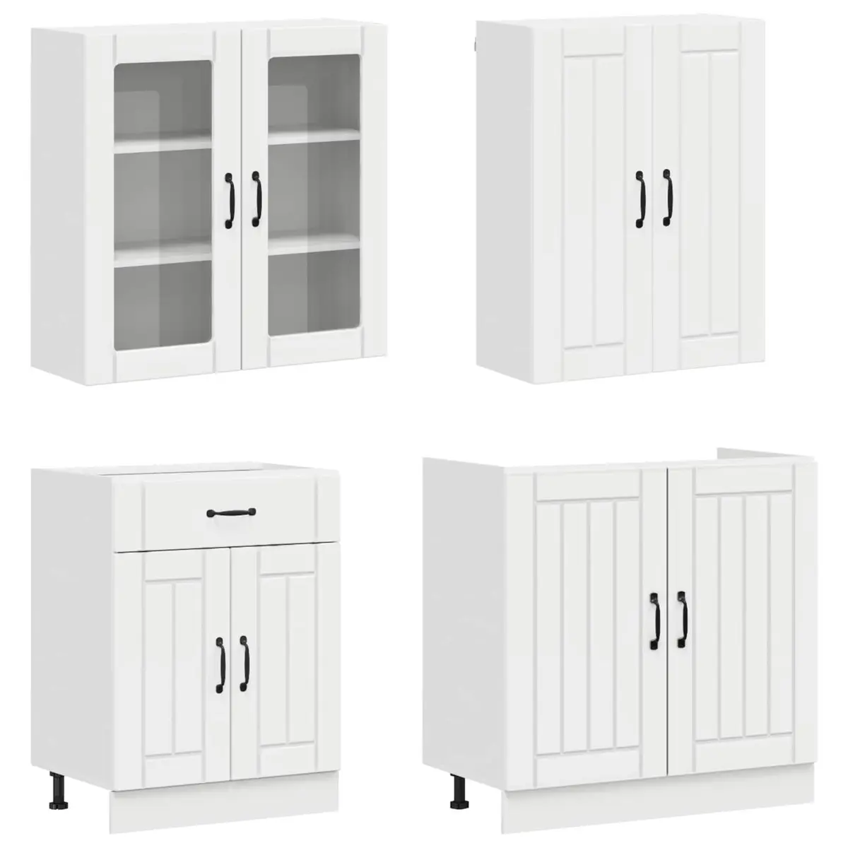 4 Piece High Gloss White Kitchen Unit