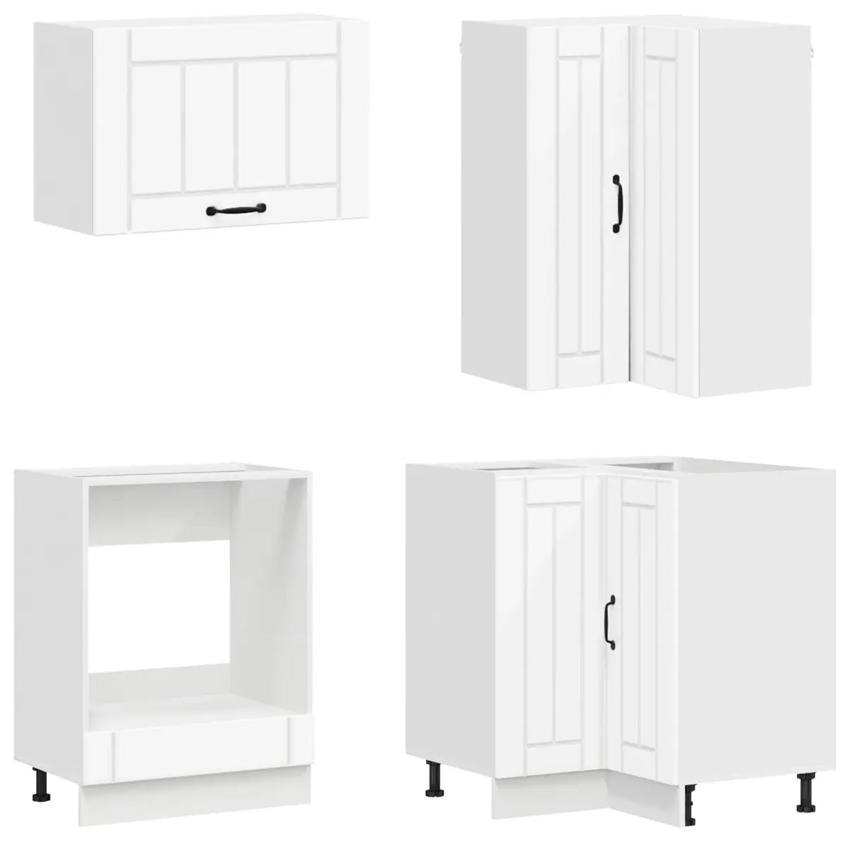 8 Piece White Engineered Wood Kitchen Unit