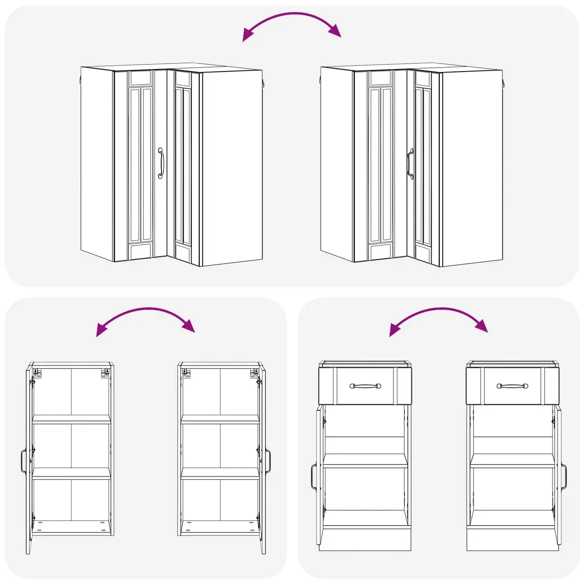8 Piece White Engineered Wood Kitchen Unit