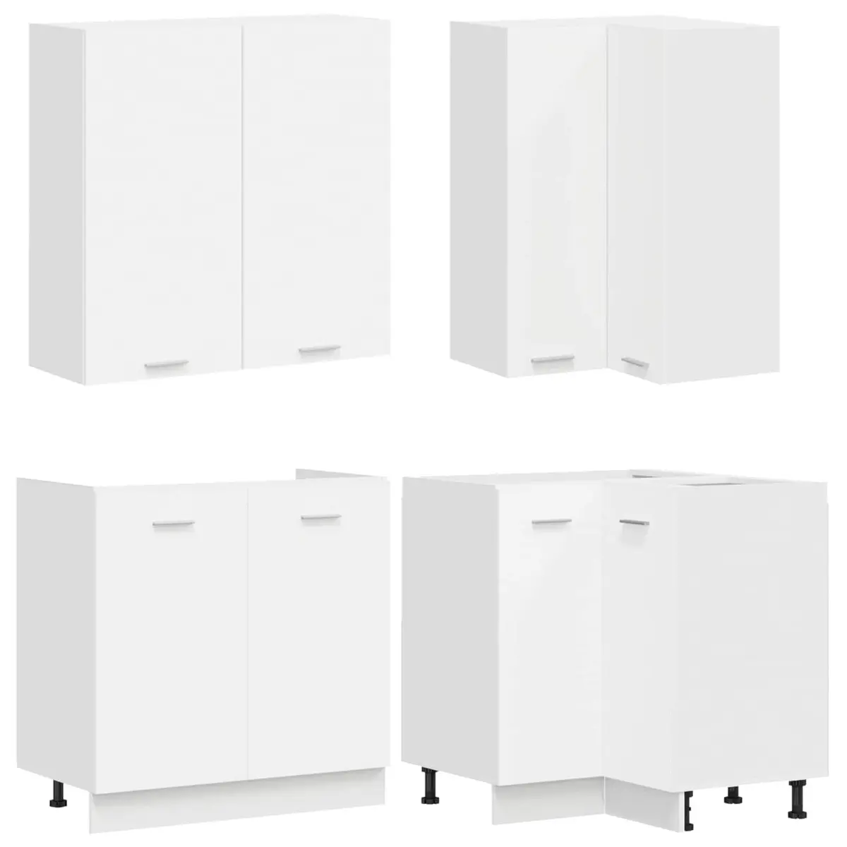 Kitchen Unit 8 Piece White Modern Storage Cabinet Organiser Engineered Wood
