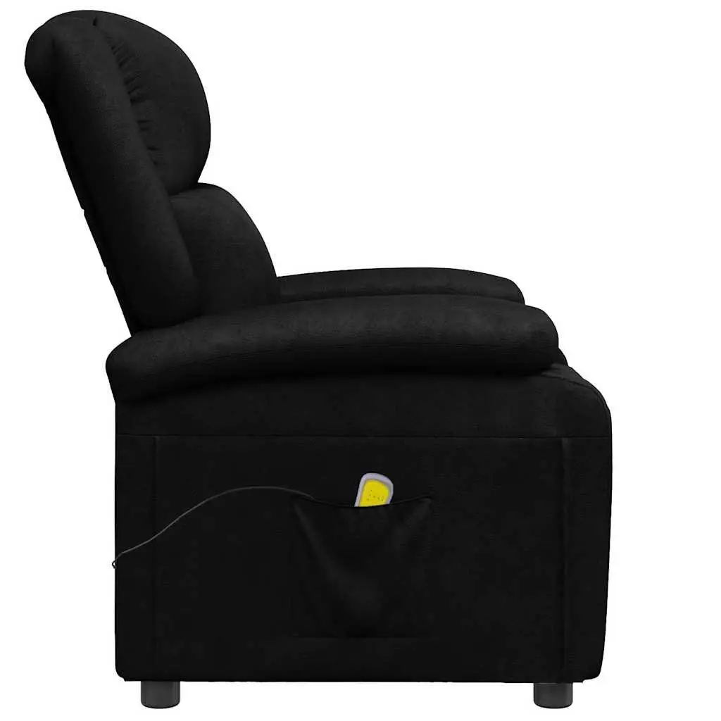 Electric Massage Chair Reclining Black Faux Leather Vibration 6 Points