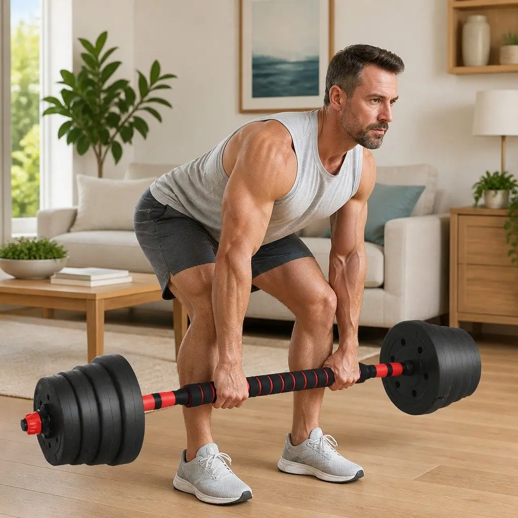 4-in-1 Adjustable Dumbbell Set 40kg Home Gym Weightlifting Free Weights Black
