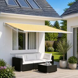 Your Ideal Yellow White Awning Replacement Fabric 300 x 250 cm