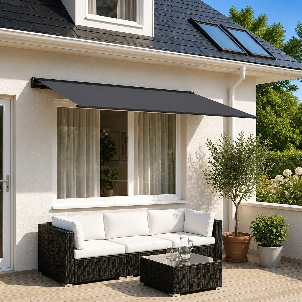 Awning Replacement Fabric UV Resistant Weather Resistant Anthracite 450 x 300 cm