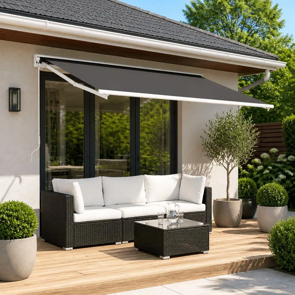 Anthracite Awning Fabric for Outdoor Shade