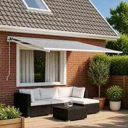 Your Perfect Awning Replacement Fabric in Anthracite White 300 x 250 cm