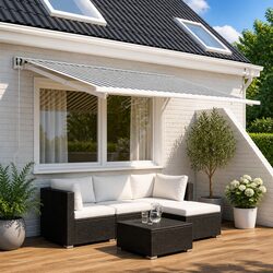 Your Perfect Awning Replacement Fabric: Anthracite White 350 x 250 cm